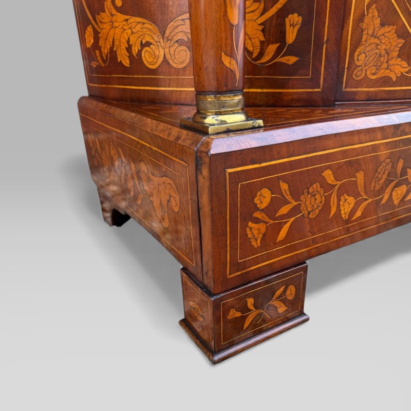 Antique 18th Century Dutch Marquetry Mahogany Console Wall Table Cabinet - Image 10